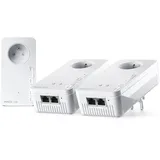 devolo Magic 2 WiFi 6 (ax) Multiroom-Kit: 3 PLC-WLAN-Adapter, Gigogne-Stecker (2400 Mbit/s, Mesh, 5 Gigabit-Ethernet-Ports), ideal für Telearbeit und Streaming, französischer Stecker