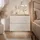 lookway Nachtschrank Aurora II 50 x 40 x 37 cm Weiß Hochglanz/Gold