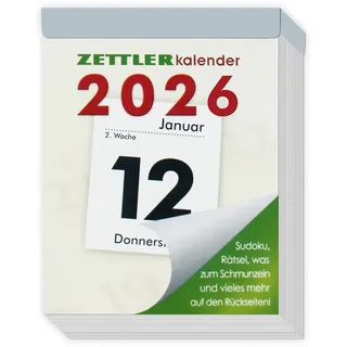 Zettler Tagesabreißkalender klein 2026 - Kalender; Tageskalender; Abreißer;