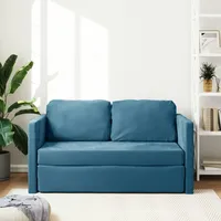 vidaXL Bodensofa mit Schlaffunktion Blau 122x204x55 cm Samt