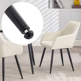 Woltu Esszimmerstuhl Samt Cremeweiß 4er Set