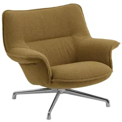 Muuto Doze Lounge Chair low back, swivel base, hearth 8 / polished aluminium