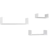 Möbel Kraft Wandregal 3er Set 42,5 x 10 x 9,8 cm Weiß