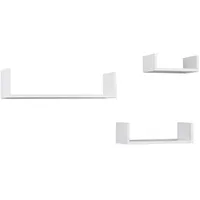 Möbel Kraft Wandregal 3er Set 42,5 x 10 x 9,8 cm Weiß