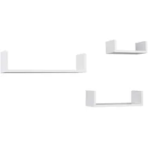 Möbel Kraft Wandregal 3er Set 42,5 x 10 x 9,8 cm Weiß