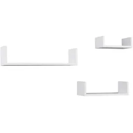 Möbel Kraft Wandregal 3er Set 42,5 x 10 x 9,8 cm Weiß