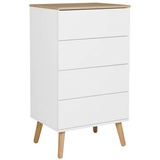 TENZO Dot Kommode Holz, weiß/eiche, 55 x 43 x 98 cm