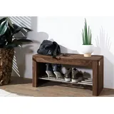 MASSIVMOEBEL24.DE Schuhregal Sheesham 81x30x40 smoked cherry gebeizt TORONTO #145