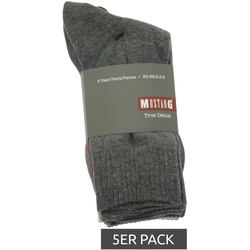 5 Paar MUSTANG Alltags-Socken Freizeit-Strümpfe Damen Strümpfe MU31007 Grau