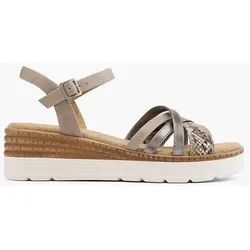 Komfort Keilsandalette - Damen - taupe