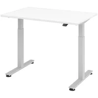 bümö Büroschreibtisch elektrisch höhenverstellbar Weiß