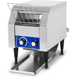 Vertes Durchlauftoaster Toaster mit Laufband aus Edelstahl (1340W, 230V, Gastro Profi für Toast und Burger Buns, Zugabefach, 2 Ausgabefächer, Krümelschublade,