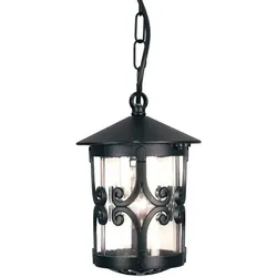 Hereford Veranda-Kettenlaterne mit 1 Licht, Schwarz