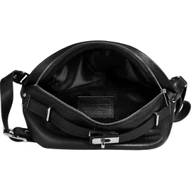 Samantha look Gürteltasche echt Leder, Made in Italy, schwarz