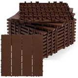 Clanmacy Terrassendielen Terrassenfliesen Kunststoff Klickfliesen mit Drainagensystem 1-5 qm braun