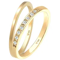 Elli DIAMONDS Basic Memoire Diamant (0.04 ct) 2er Set 925 Silber 52 Damen