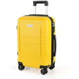 TAN.TOMI Handgepäckkoffer Trolley Hartschalenkoffer Hard Shell Hartschalenkoffer Trolley Koffer, 4 Rollen, Reisekoffer Reisekofferset Gepäck mit Zahlenschloss gelb 56 cm