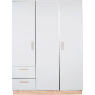 Jimmylee Babykleiderschrank Leo, Grau, Eiche, Kunststoff, 3 Fächer, 2 Schubladen, 147x196x51 cm, DIN EN ISO 9001, Beimöbel erhältlich, Babymöbel, Babykleiderschränke