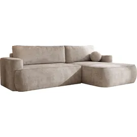 WFL GROUP Ecksofa Chenille 4-Sitzer Beige