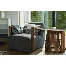 Tom Tailor HOME »T-RATTAN SIDE TABLE HIGH«, hoher Beistelltisch aus Rattan mit Platte aus recycletem Teakholz,