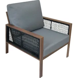 Jardi 4-teilige Aluminium-Sofagarnitur Holz braun