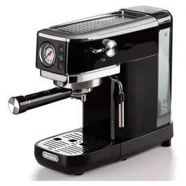 Ariete Espresso Slim Metal 1381 schwarz mit Manometer, 1/2-Tassenfilter, Cappuccino-Düse