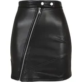 URBAN CLASSICS Synthetic Leather Biker Kurzer Rock Black L
