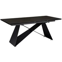 KADIMA DESIGN Esszimmertisch 180 - 260 cm Ausziehbar Keramik Glas Schwarz, Keramiktisch Groß, Designer Küchentisch Rechteckig, Esstisch Extravagant mit