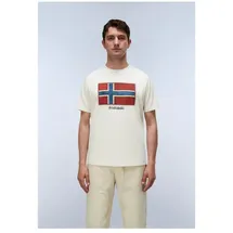 Napapijri Flag Tiki Kurzarm-t-shirt - White Whisper - 3XL