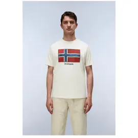Napapijri Flag Tiki Kurzarm-t-shirt - White Whisper - 3XL
