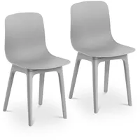 Stuhl 2er Set Kunststoffstuhl grau Küchenstuhl bis 150 kg Designstuhl