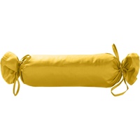 Nackenrollenbezug Mako Satin Nackenrollen Bezug 15x40 uni einfarbig, BETTWAESCHE-MIT-STIL (1 Stück) gelb