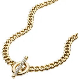 Fossil Carlie T-Bar Halskette Gold Edelstahl