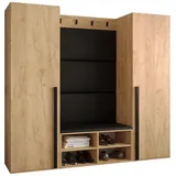 ABIKS MÖBEL Garderoben-Set MIRO Set 9, Garderobe mit gepolsterten Paneelen, Modern Design schwarz