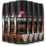 Axe Premium Bodyspray Copper Santal ohne Aluminiumsalze 150 ml 6 Stück