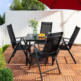 CASARIA Bern Gartenstuhl 60 x 65 x 111 cm anthrazit klappbar 2 St.
