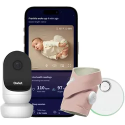 Owlet Babyphone Bundle mit Kamera und Pulsoximeter Dream, rosa