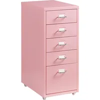 [en.casa] Rollcontainer Kökar mit 5 Schubladen 69x28x41 cm Rosa