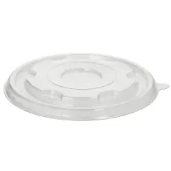 Papstar Deckel R-PET, Ø 17 cm, für Zuckerrohrschalen, Robuster Deckel für Zuckerrohrschalen ideal für umweltbewusste Nutzung, 1 Packung = 25 Stück