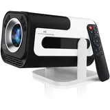 Mini Beamer Unterstützt 4K 1080P, Smart Tragbarer Projector WiFi 6 BT 5, Mini Projektor Automatische Trapezialkorrektur,180° Drehung Beamer Heimkino Outdoor für HDMI/Android/iOS/Laptop/Handy