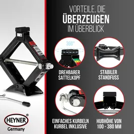 Heyner Wagenheber Stahl 1,5t schwarz
