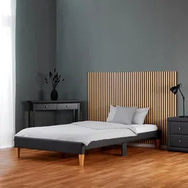 Homestyle4u Polsterbett 90 x 200 cm Grau