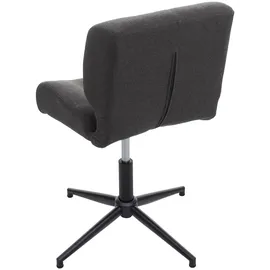 Mendler 2er-Set Esszimmerstuhl HWC-H42, Drehstuhl Stuhl, höhenverstellbar drehbar ~ Stoff/Textil dunkelgrau, Fuß schwarz