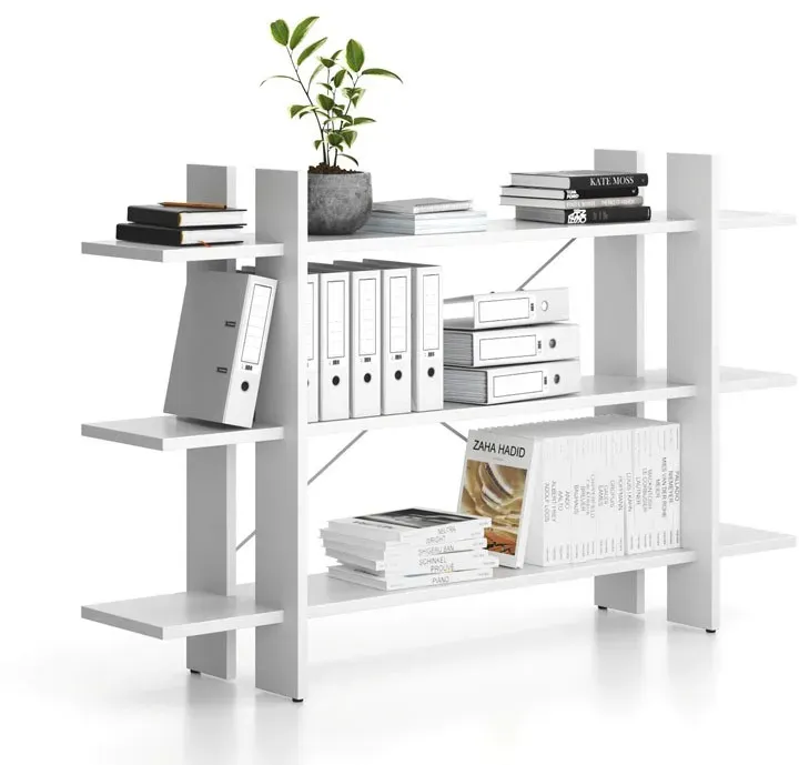 Büroregal, niedrig, lang SOLID, 1800 x 400 x 1075 mm, weiß
