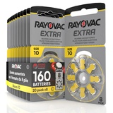 160 Hörgerätebatterien Rayovac Extra 10. 20x8 Stück