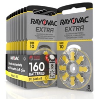 160 Hörgerätebatterien Rayovac Extra 10. 20x8 Stück