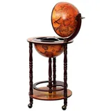 Costway Globus Barwagen, Globus Bar, Hausbar Servierwagen, Weinregal mit Rollen, - Braun