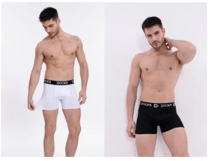 4er Pack Boxershorts Herren Baumwolle Unterhose 2x Weiß + 2x Schwarz Gr. L