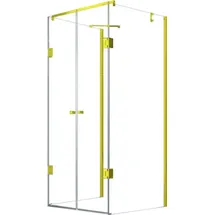 Glaszentrum Hagen Ares U-Duschkabine mit Drehtür rechts 90 x 80 cm gold/ESG