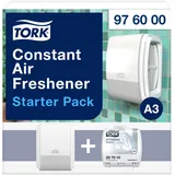 TORK Starter Pack für kontinuierlichen Lufterfrischer Weiß A3, Elevation Design, Spender und Nachfüllmaterial Frühlingsbrise, 976000